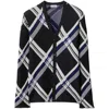Burberry Check-jacquard V-neck Silk Cardigan In Black