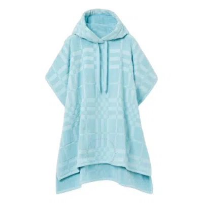 Burberry Check Jacquard Woven Towelling Poncho In Blue
