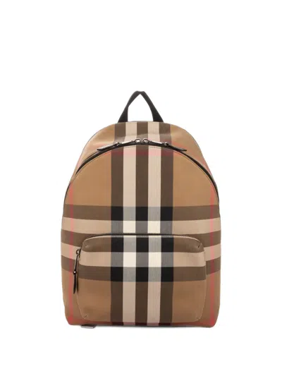 Pre-owned Burberry Check Jeff Backpack In Neutrals