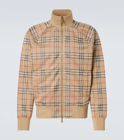 BURBERRY CHECK JERSEY BOMBER JACKET