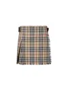Burberry Skye Check Buckled Mini Wrap Skirt In Multi