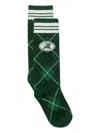 Burberry Check Knight Socks In Green