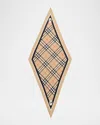 Burberry Silk Foulard Triangular Shape Plaid Pattern In Neutral