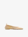 Burberry Beige Check Knit Ballerinas With Rubber Sole In Teacup