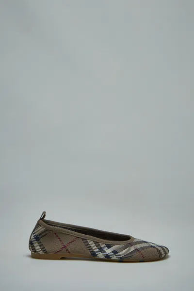 BURBERRY CHECK KNIT BABY BALLERINAS