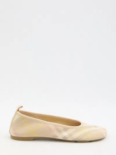 Burberry Sadler Quilted Leather Ballerina Flats In Yellow