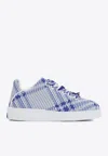 Burberry Dynamic Blue And White Patterned Sneakers In Blue