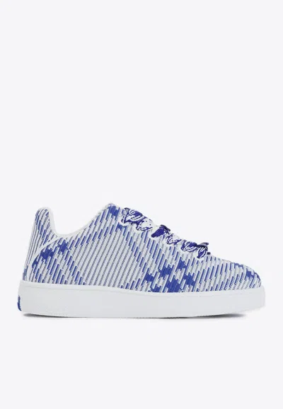 BURBERRY CHECK KNIT BOX LOW-TOP SNEAKERS