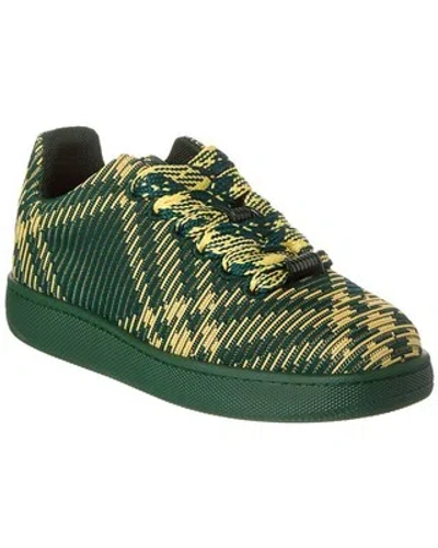 Pre-owned Burberry Check Knit Box Sneaker Men's In Green
