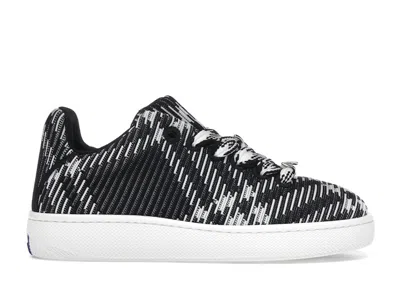 Pre-owned Burberry Check Knit Box Sneaker (women's) Sneakers In Black/white