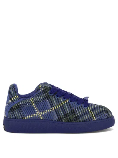 Burberry "check Knit Box" Trainers In Blue