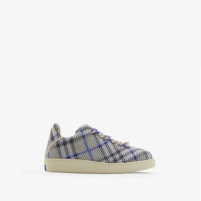 Burberry Check Knit Box Trainers In Nude & Neutrals