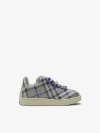 Burberry Box Checked Knitted Sneakers In Lichen