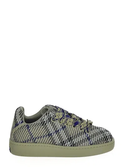 Burberry Check Knit Box Sneakers In Lichen Ip Check