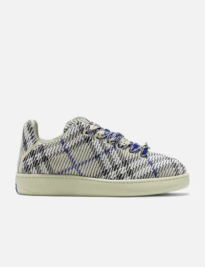 Burberry Check Knit Box Sneakers In Green