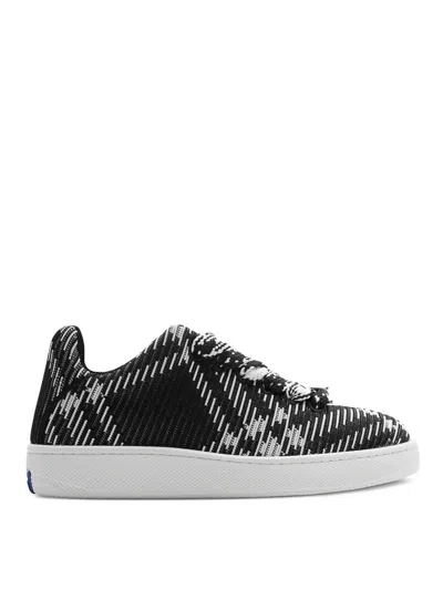 Burberry Check Knit Low Top Sneaker In Black
