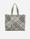 Burberry Check Medium Knitted Tote Bag In Lichen