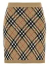 Burberry Embroidered Wool Blend Mini Skirt In Brown