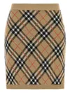 Burberry Embroidered Wool Blend Mini Skirt In Brown