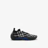 Burberry Neptune Check Logo Sneakers In Black