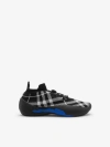 Burberry Black & White Check Knit Neptune Sneakers In Eclipse