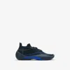 Burberry Check Knit Neptune Sneakers In Midnight