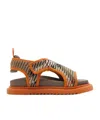 Burberry Checkered Sandals In Sand-colored
