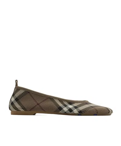 BURBERRY BURBERRY CHECK PATTERN SLIP-ON FLAT SHOES