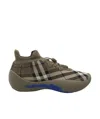 Burberry Embroidered Fabric Neptune Slip Ons In Green