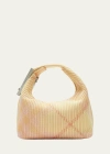 BURBERRY CHECK KNITTED TOP-HANDLE BAG