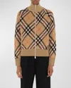 Burberry Wool-blend Check Bomber Jacket In Sand Ip Check