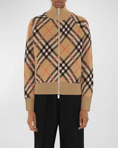 BURBERRY CHECK KNITWEAR JACKET
