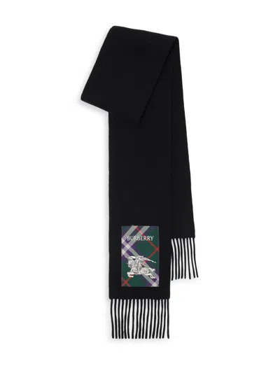 Burberry Check Label Cashmere Scarf In Neutral