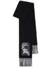 Burberry Men Check Label Cashmere Scarf In Black