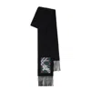 Burberry Check Label Cashmere Scarf In Black