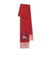 Burberry Check Label Cashmere Scarf In Red