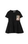 Burberry Logo-tag Cotton Dress In Black