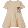 Burberry Check Label Cotton Dress In Calico