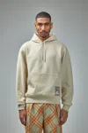 Burberry Check Label Hoodie In Beige