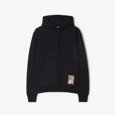 BURBERRY BURBERRY CHECK LABEL COTTON HOODIE