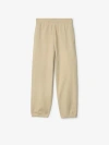 Burberry Check Label Cotton Jogging Pants In Nutmeg