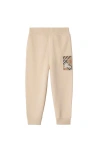 Burberry Childrens Check Label Cotton Jogging Pants In Calico
