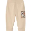 Burberry Check Label Cotton Jogging Pants In Calico
