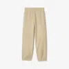 Burberry Check Label Cotton Jogging Pants In Nutmeg