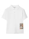 Burberry Check Label Cotton Polo Shirt In White