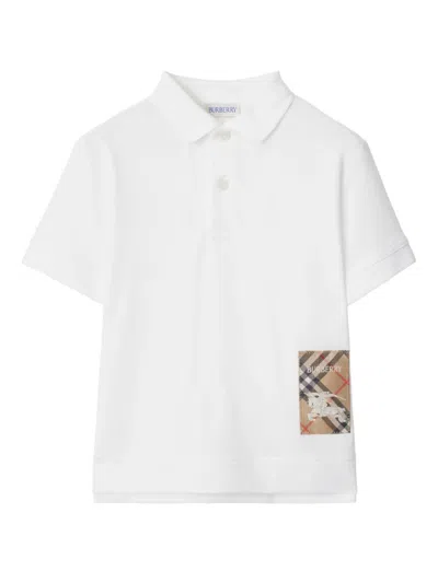 BURBERRY CHECK LABEL COTTON POLO SHIRT