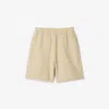 Burberry Relaxed-fit Cotton Shorts With Drawstring Waistband In Nutmeg