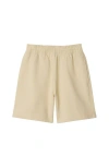 Burberry Relaxed-fit Cotton Shorts With Drawstring Waistband In Nutmeg
