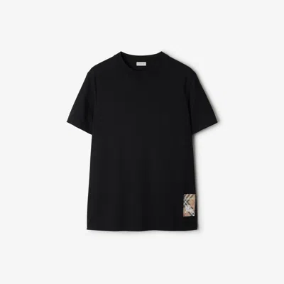 BURBERRY BURBERRY CHECK LABEL COTTON T-SHIRT