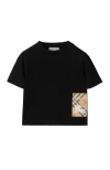 Burberry Check-label Cotton T-shirt In Black